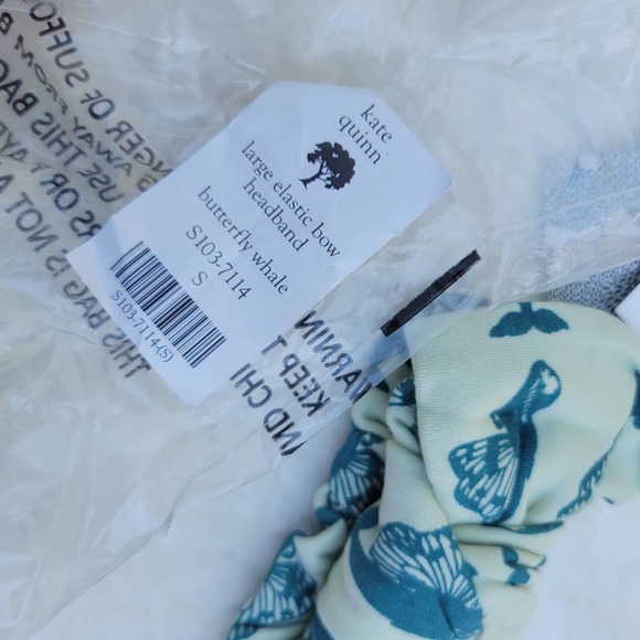 KATE QUINN Butterfly Whale Large Elastic Bow Headband S - Picture 2 of 2